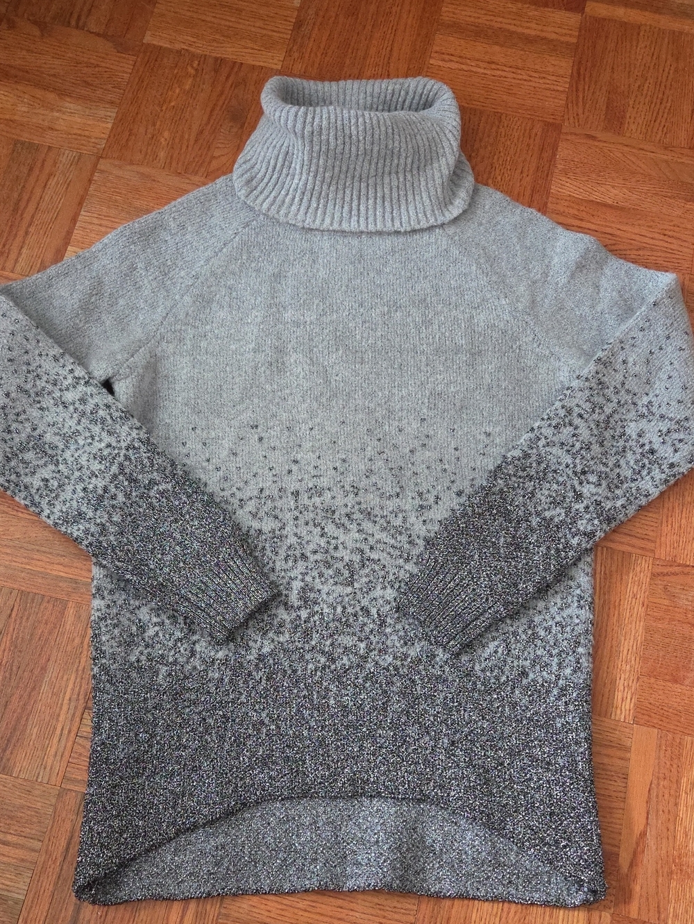 Desigual Grey Ombre Sparkle Turtleneck Sweater